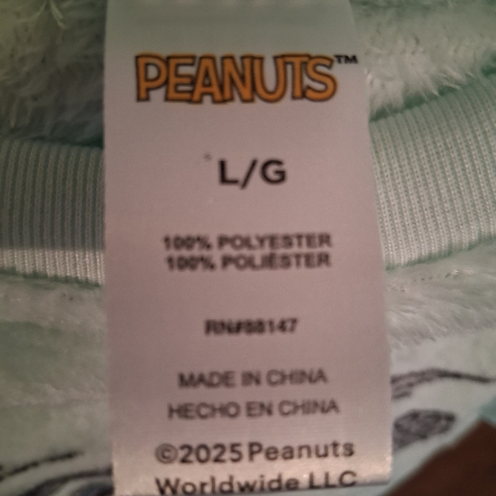 NWT 3pc Peanuts Ski Club Snoopy Pajama Set Aqua + Socks SIZE Large - Picture 8 of 9